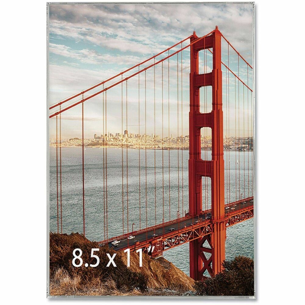 UNV76890 - Create a timeless look with this edgeless clear box frame. Profile is 1.5'' deep, adding focus and dimension to your photos. Photos can be loaded from back of frame, allowing for easy use. Frame has pop-out easel back for desktop; also hangs vertically or horizontally, perfect for variability in frames.