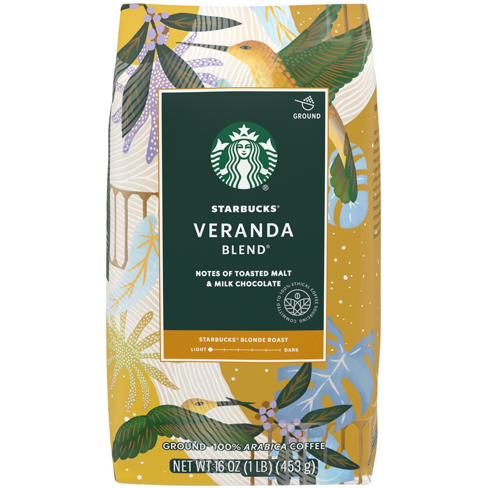 SBK12413968 - Starbucks coffee contains preground, drip-brewing coffee to give you the Starbucks experience from your own standard coffeemaker. The Veranda Blend is a blonde-roasted coffee with a shorter roast time, lighter body and mellow flavors. Approachable coffee offers nuances of soft cocoa and lightly toasted nuts, light body and medium acidity. Large bag is perfect for drip brewing.