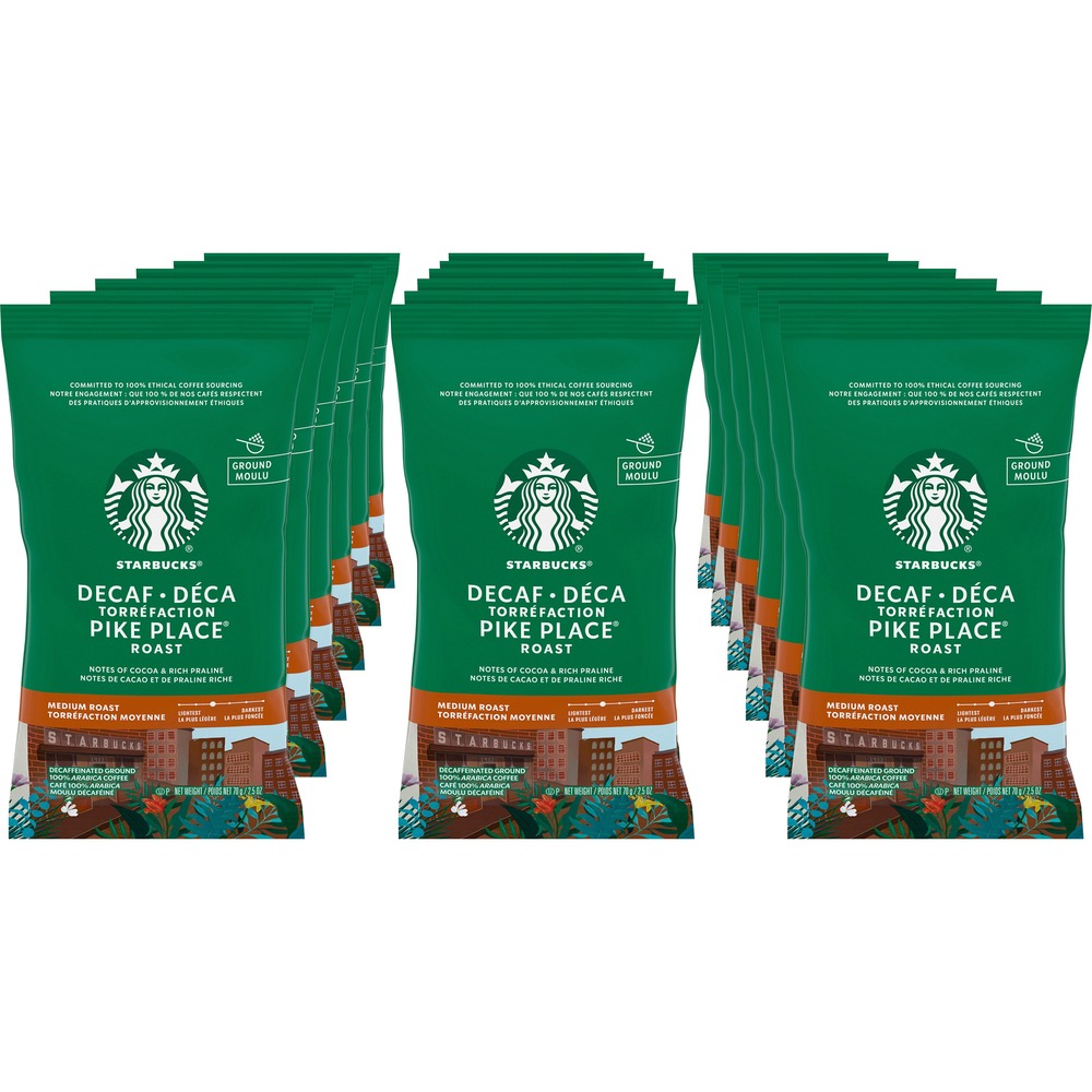 SBK12420994 - Well-rounded decaffeinated coffee features subtle notes of cocoa and toasted nuts. Medium-roasted blend delivers a balanced and smooth mouthfeel that's perfect during any time of the day. High-quality beans are carefully roasted and packaged to provide enjoyable freshness.