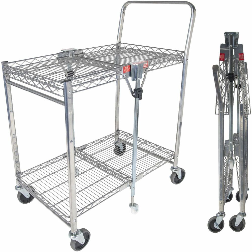 BOSBSACSMCR - Multipurpose cart folds, rolls and locks for a three-in-one storage unit that's ideal to hold any heavy equipment. With a 400 lb. capacity and storage space of more than 800 square inches on the dual shelves, the Stowaway Folding Utility Cart works well for any commercial storage. Tough, chrome-plated, stainless steel fits well in warehouses, medical facilities, restaurants, auto shops, offices and more. Heavy-duty storage cart with wheels features a patented folding design that takes up four times less space. It folds and unfolds in a fraction of a second with secure safety locks for the strongest durability. Six swivel, caster wheels (including two locking) deliver skid-free rolling and movability so cart can be used for easily transporting supplies, boxes, equipment and more. Nonmarring wheels' 360-degree rotation allows smooth movement, and mini wheels offer extra support. Wall-mount bracket (not included) allows easy storage behind a door or in an open space.
