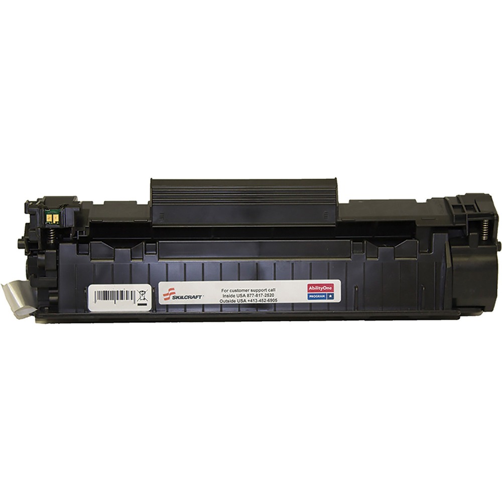 NSN6833775 - Remanufactured toner cartridge is designed for use in HP LaserJet M1120, M1522, M1522N, M1522N MFP, M1522NF, M1522NF MFP, P1505 and P1505N. AbilityOne toner provides strategic opportunities to address a variety of customer needs including significant savings, guaranteed performance, compliance with executive orders and free recycling solutions. Plus, every purchase creates jobs for people with disabilities. TAA-compliant cartridge is assembled in the U.S.A., made using 35 percent post-consumer content and meets ISO 14001 recycling standards. It yields approximately 3,000 pages.
