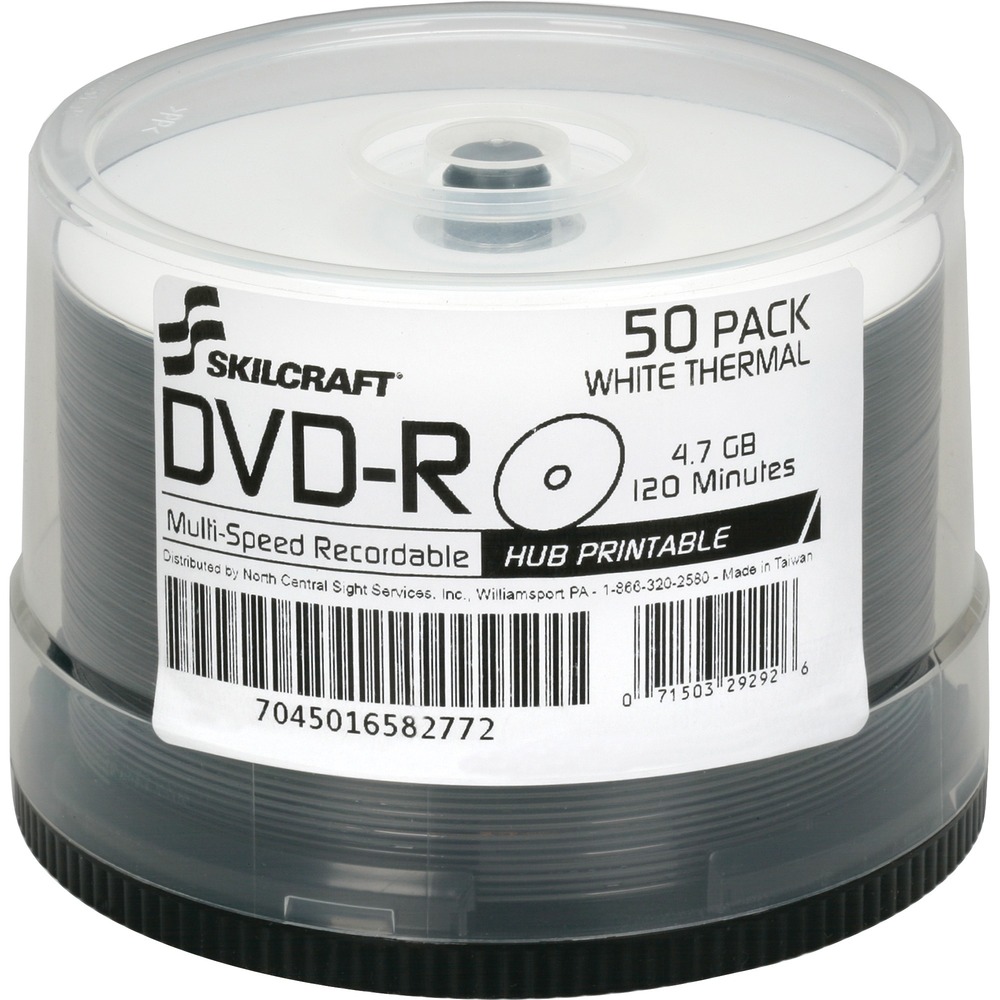 NSN6582772 - Laser-printable, 16X DVD-R discs allow you to print directly on the disc's surface for quick, easy labeling. Write-once format is perfect for video archiving, images or large amounts of data. White matte surface delivers excellent print quality for professional-quality results. 4.7GB discs are compatible with most leading laser printers (sold separately).
