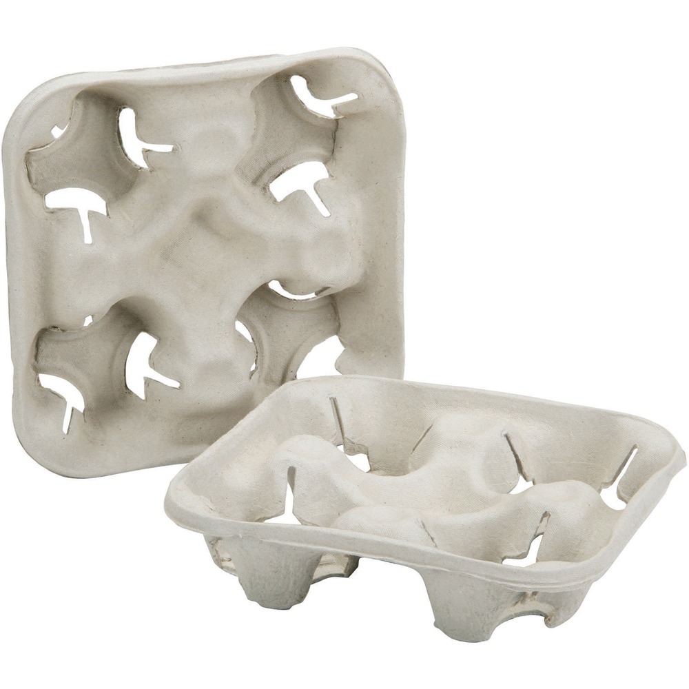 NSN6795433 - Perfect for take-out and to-go applications, these sturdy, four-compartment cup carriers are built to accommodate up to four cups or containers holding 8 to 32 oz. It suits all beverage needs. TAA-compliant cup carrier is made from pre-consumer waste molded fiber so it is rigid and lightweight for trouble-free transport. Trays nest for compact storage.