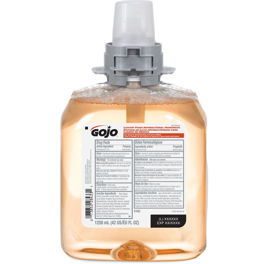 GOJ516204 - Designed for GOJO FMX-12 Foam Soap Dispensers, this smooth, foam antibacterial handwash offers a fresh fruit fragrance and triclosan-free formulation. This formula is both Green Seal and EcoLogo Certified so you can feel good about using it in your office bathrooms and wash stations. Sanitary Sealed refill helps prevent contamination. Each refill includes a fresh dispensing valve.