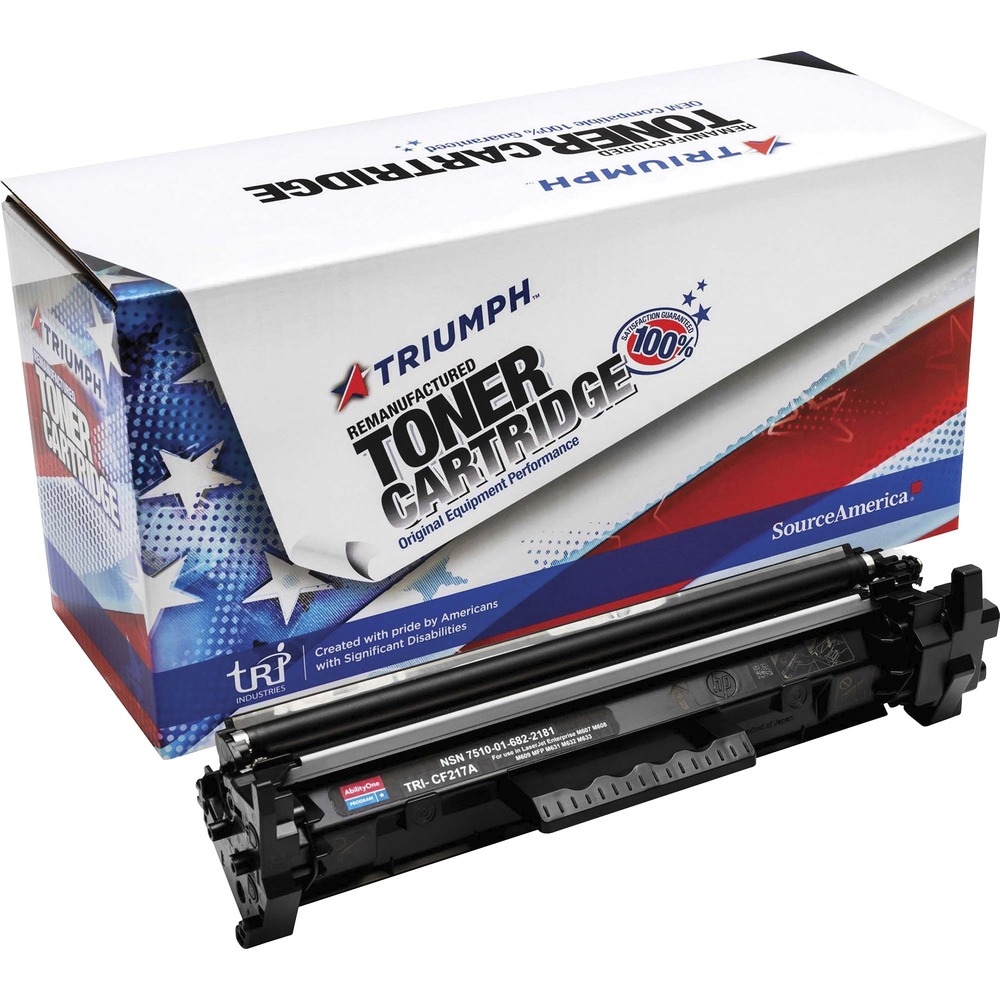NSN6822181 - Remanufactured toner cartridge is designed for use in HP LaserJet Pro M102w, LaserJet Pro MFP M130fn and LaserJet Pro MFP130fw. AbilityOne toner provides strategic opportunities to address a variety of customer needs, including significant savings, guaranteed performance, compliance with executive orders and free recycling solutions. Plus, every purchase creates jobs for people with disabilities. TAA-compliant cartridge is assembled in the U.S.A., made using 35 percent post-consumer content and meets ISO 14001 recycling standards. It yields approximately 1,600 pages.