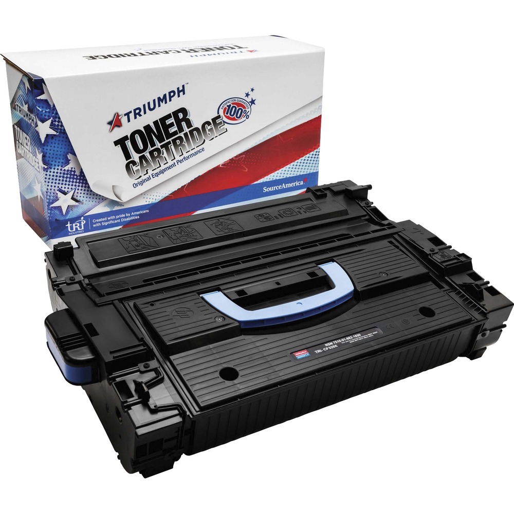 NSN6821650 - Remanufactured toner cartridge is designed for use in HP LaserJet Enterprise M806DN and flow MFP M830 Series. AbilityOne toner provides strategic opportunities to address a variety of customer needs, including significant savings, guaranteed performance, compliance with executive orders and free recycling solutions. Plus, every purchase creates jobs for people with disabilities. TAA-compliant cartridge is assembled in the U.S.A., made using 35 percent post-consumer content and meets ISO 14001 recycling standards. It yields approximately 34,500 pages.