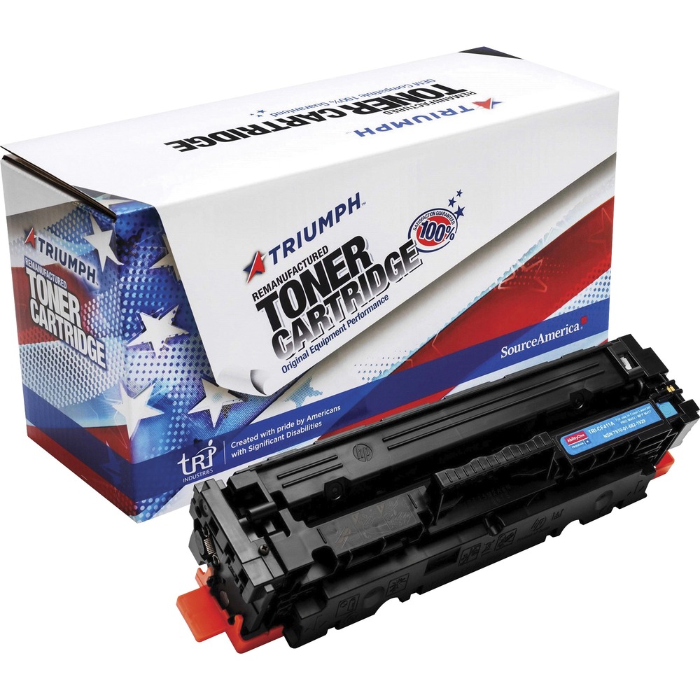 NSN6821929 - Remanufactured toner cartridge is designed for use in HP Color LaserJet Pro series M452dn, M452dw, M452nw; Color LaserJet Pro MFP M477fdw, M477fdn and M744fnw. AbilityOne toner provides strategic opportunities to address a variety of customer needs including significant savings, guaranteed performance, compliance with executive orders and free recycling solutions. Plus, every purchase creates jobs for people with disabilities. TAA-compliant cartridge is assembled in the U.S.A., made using 35 percent post-consumer content and meets ISO 14001 recycling standards. It yields approximately 2,300 pages.
