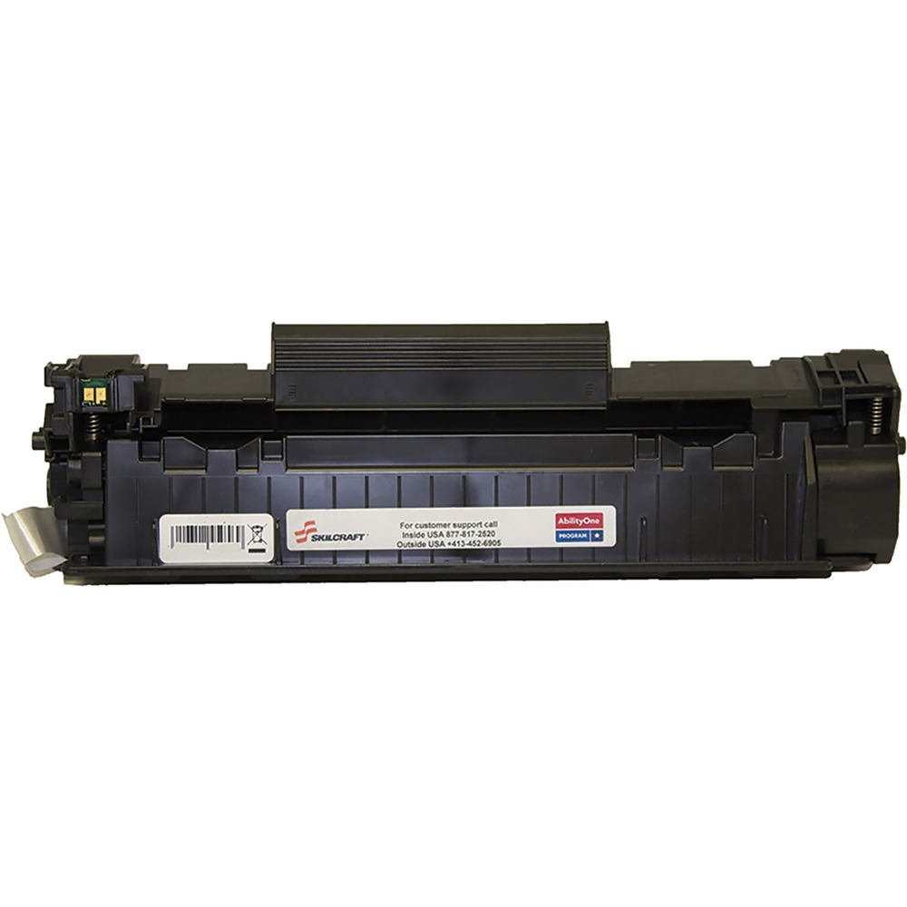 NSN6833485 - Remanufactured toner cartridge is designed for use in HP LaserJet Pro MFP M521DN, M521DW, M521DX, M521DZ; LaserJet Enterprise 500 MFP M525F, M525DN; LaserJet Enterprise Flow M525C; LaserJet P3010, P3011, P3015, P3015D, P3015DN, P3015N, P3015X and P3016 as well as Canon imageRunner LBP-3560, Satera LBP-6700, LBP-6710i and LBP-6750. AbilityOne toner provides strategic opportunities to address a variety of customer needs including significant savings, guaranteed performance, compliance with executive orders and free recycling solutions. Plus, every purchase creates jobs for people with disabilities. TAA-compliant cartridge is assembled in the U.S.A., made using 35 percent post-consumer content and meets ISO 14001 recycling standards. It yields approximately 12,500 pages.
