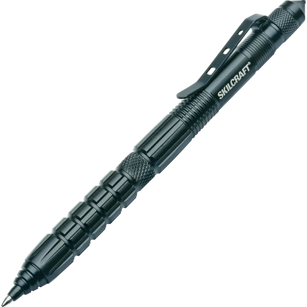 NSN6611668 - Multifunction Defender Press-Tip Pen features a cap that breaks glass up to 8mm thick and comes with the essential Phillips and flathead screwdriver for quick repairs. The press-tip writing mechanism offers a distinctive click to open and close and can write upside down and in extreme weather conditions, including cold and wet. Heavy-duty metal barrel is made of durable, aircraft-grade aluminum. The pen includes one ink refill and a handy pocket clip.