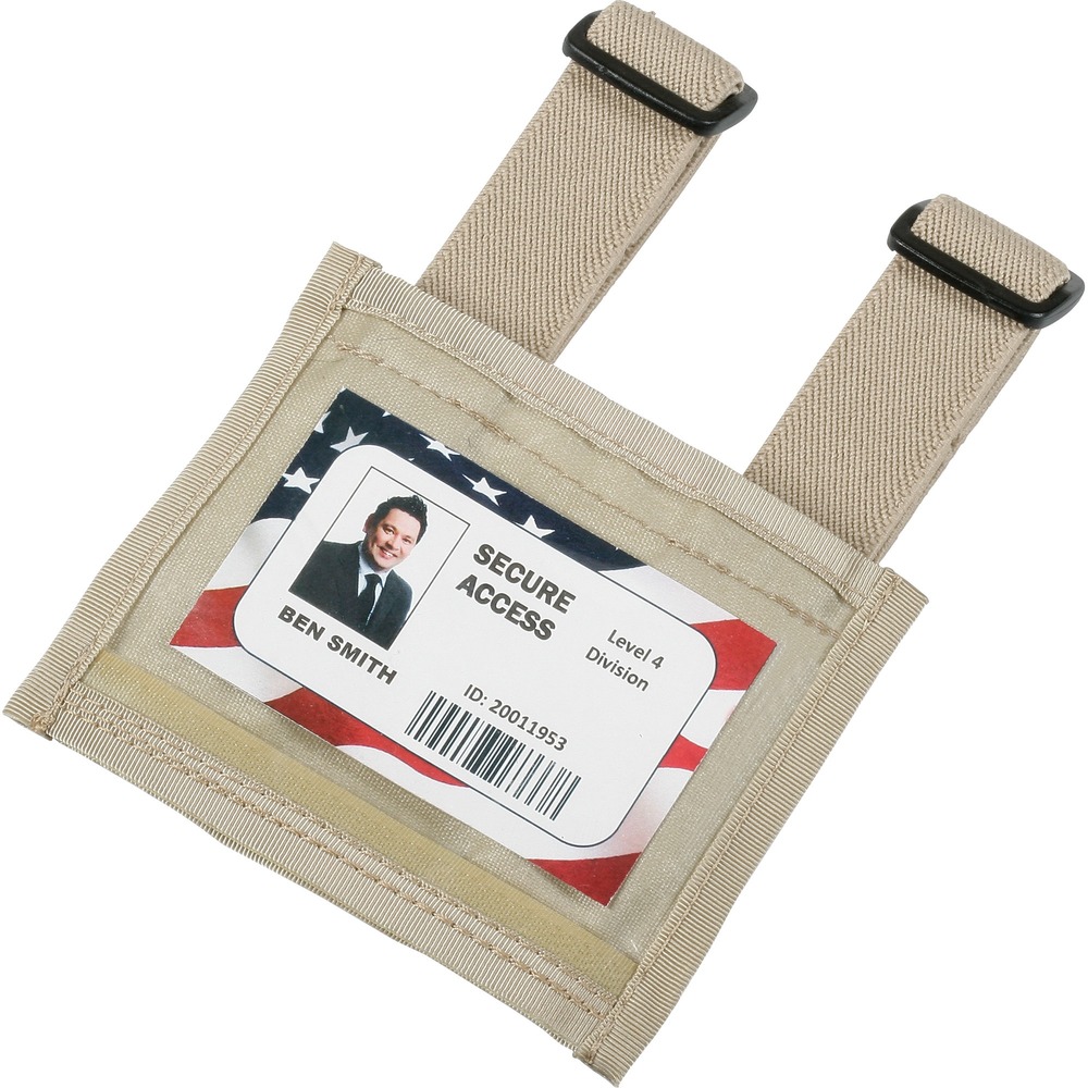 NSN6660464 - Armband Badge Holder with clear window offers easy visibility for secure display of military ID. Two fully adjustable, elastic bands keep your ID badge visible and comfortably secured during any task. Durable design protects from scuffs and scratches while offering complete visibility of your information. Badge holder is perfect for use in flight lines or active environments where identification must be displayed but secured.