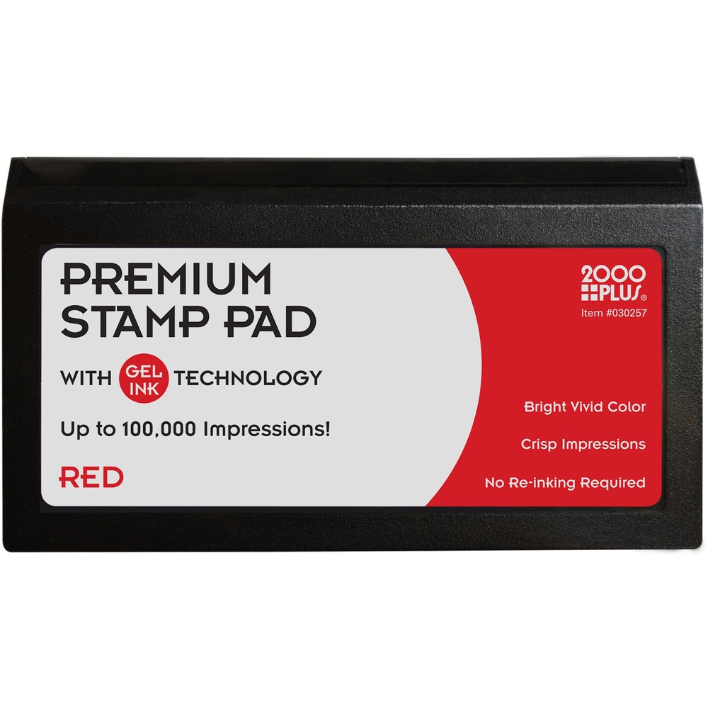 COS030257 - Micro gel stamp pad features long-lasting ink allows you to create up to 100,000 imprints. Bright, solid color helps you make a lasting impression. Stamp pad is designed for 2000 PLUS and other self-inking stamps (sold separately).