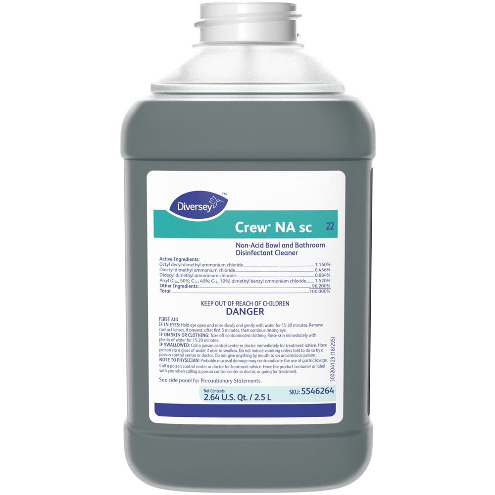 DVO5546264 - Restroom disinfectant cleaner features a nonacid, multi-surface formula to effectively clean, disinfect and deodorize a wide variety of surfaces. Concentrated solution dilutes at 1 oz. per gallon for cost-efficient cleaning performance. Powerful design provides broad spectrum efficacy against common bathroom microorganisms such as HIV-1, staphylococcus aureus, salmonella enterica, E. coli, trichophyton mentagrophytes and other microorganisms. Disinfectant/cleaner with a floral scent is perfect for toilet bowls, urinals, sinks, faucets, walls, countertops and more.