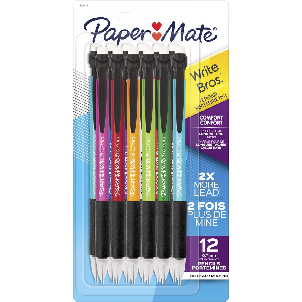 PAP2104216 - With 50 percent more lead, these Write Bros. Classic Mechanical Pencils help you spend more time writing and less time at the pencil sharpener. Slim design is built to handle demanding classrooms, fast-paced offices and beyond. The No. 2 lead is preferred for standardized testing and great for school lists. Smudge-resistant eraser keeps your writing clean.Rebate: $25 Visa Card with $75 Newell Brands Buy View Rebate Details