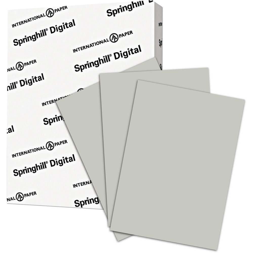 Springhill Multipurpose Cardstock - Gray - 92 Brightness - Letter - 8 1/2" x 11" - 110 lb Basis Weight - Smooth, Vellum - Gray - 250 / Pack