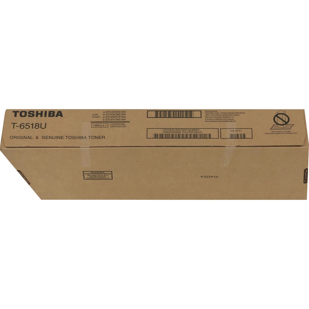 TOST6518 - Toner cartridge is designed bring out the best results in your Toshiba e-Studio 5518A, 6518A, 7518A and 8518A. It is ideal for busy offices. Cartridge delivers proven quality. It is easy to install. Cartridge yields approximately 106,600 pages at 5 percent coverage.