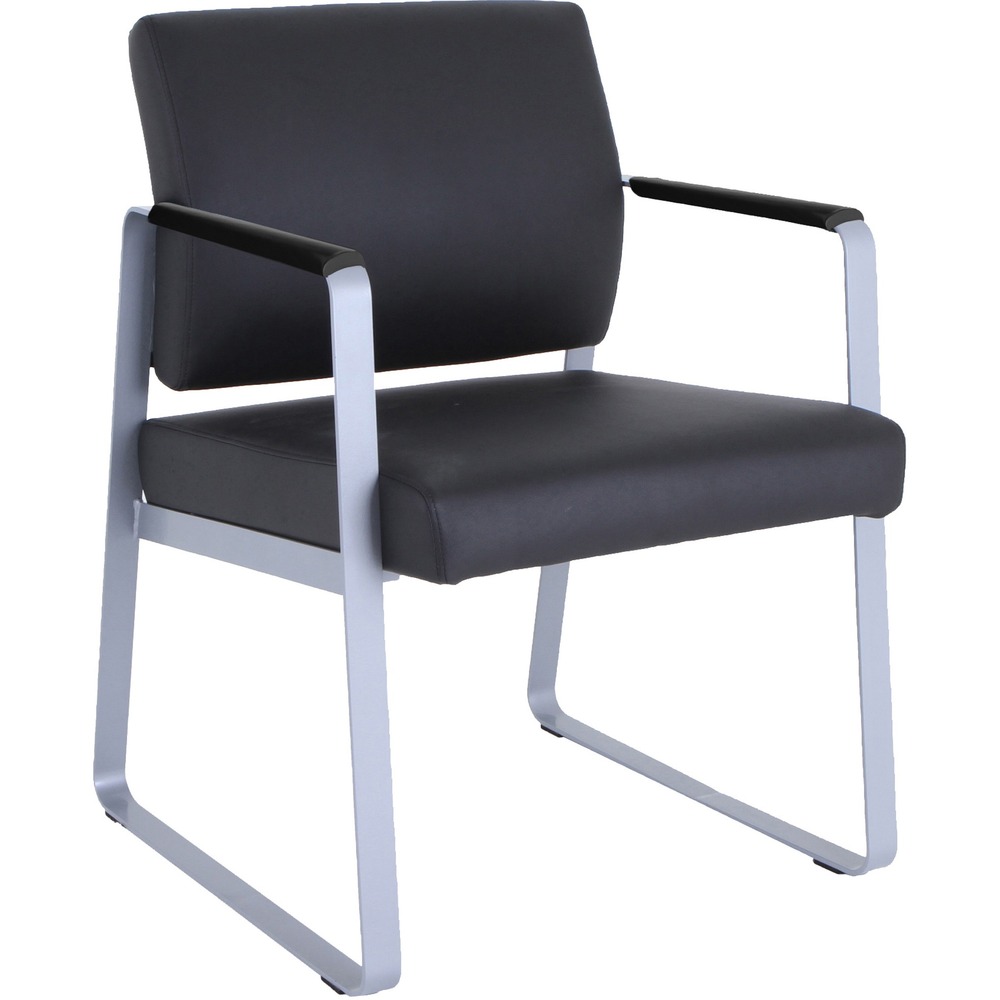 LLR66996 - This guest chair is specially designed for healthcare facilities. Thick seat and back cushions are upholstered in healthcare-grade, antimicrobial vinyl so the chair lasts longer and it's easier to clean. Arms are padded with matching polypropylene pads for comfort. Healthcare Guest Chair also features a steel frame powder-coated in silver and is equipped with felt pads to protect your floor. Weight capacity is 275 lb. More from the Manufacturer