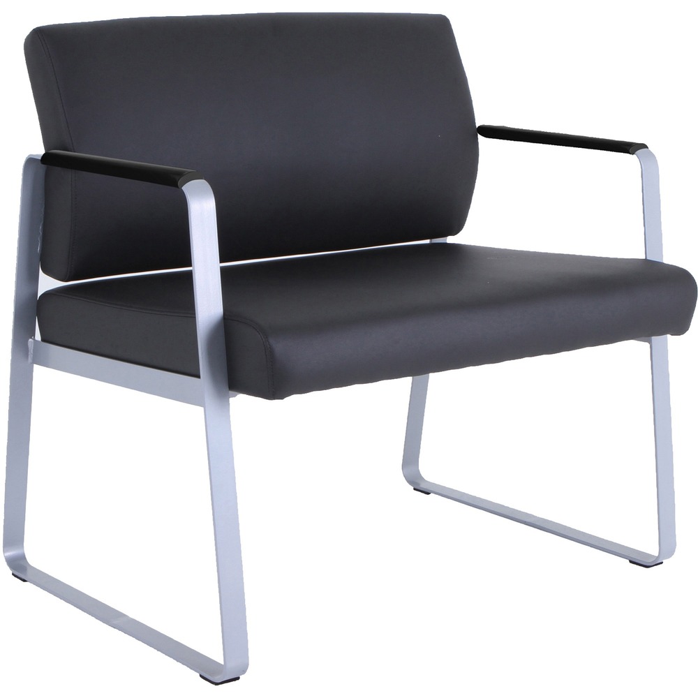 LLR66997 - This large guest chair is specially designed for healthcare facilities. Thick seat and back cushions are upholstered in healthcare-grade, antimicrobial vinyl so the chair lasts longer and it's easier to clean. Arms are padded with matching polypropylene pads for comfort. Bariatric Healthcare Guest Chair also features a steel frame powder-coated in silver and is equipped with felt pads on the sled base to protect your floor. Weight capacity is 500 lb. More from the Manufacturer