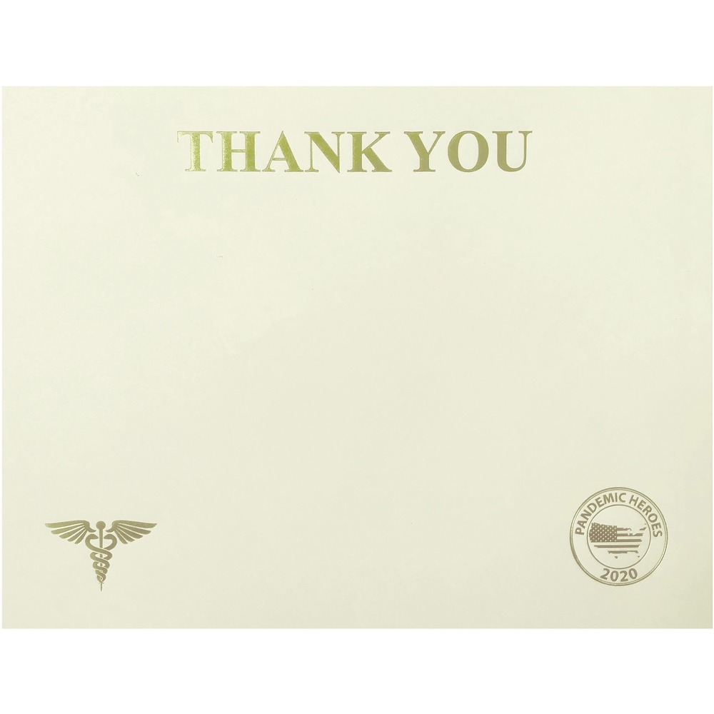 FST83720 - Ready-to-use certificates provides an easy way to express gratitude and appreciation to all the front line pandemic heroes in the United States. Its elegant design is highlighted in luxurious foil to bring the reader's attention to the message. Premium, 65 lb. cover stock offers a sturdy feel for professional-style results. TAA-compliant certificates are designed for laser and inkjet printers.