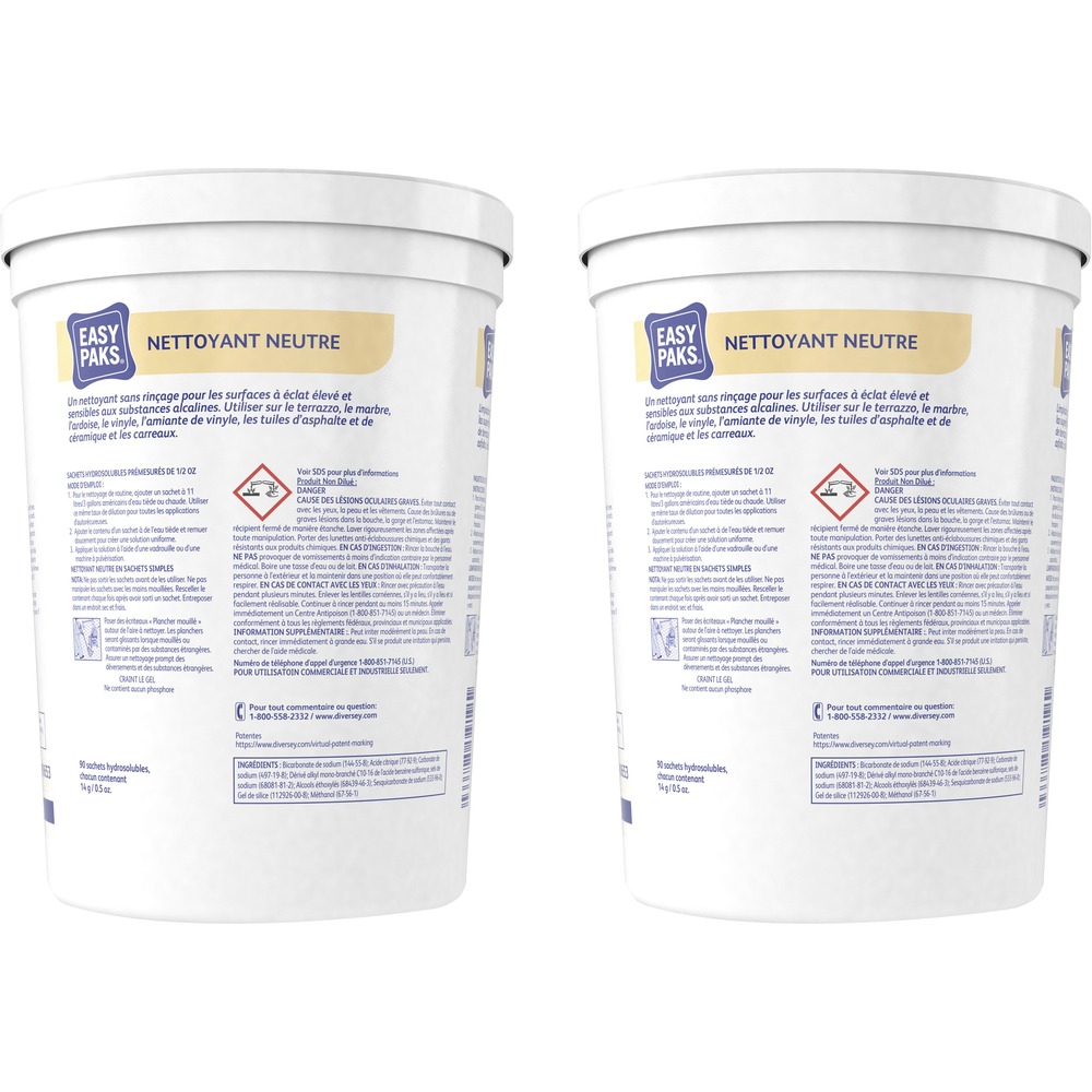 DVO990653CT - EasyPaks Neutral Cleaner features a concentrated, powdered compound that quickly dissolves in water to produce a cleaning dilution that can be varied to meet your needs. Cleaner combines the advantages of pre-measured with water-solubility for quick, simple use. Effervescing action ensures that both the cleaner and the packet will dissolve, quickly and completely. Phosphate-free formula leaves no dulling film, even without rinsing. Cleaner is perfect for surfaces ranging from terrazzo, marble, slate and vinyl to asphalt, ceramic tile, quarry tile, terrazzo, marble, concrete, painted surfaces and vinyl.