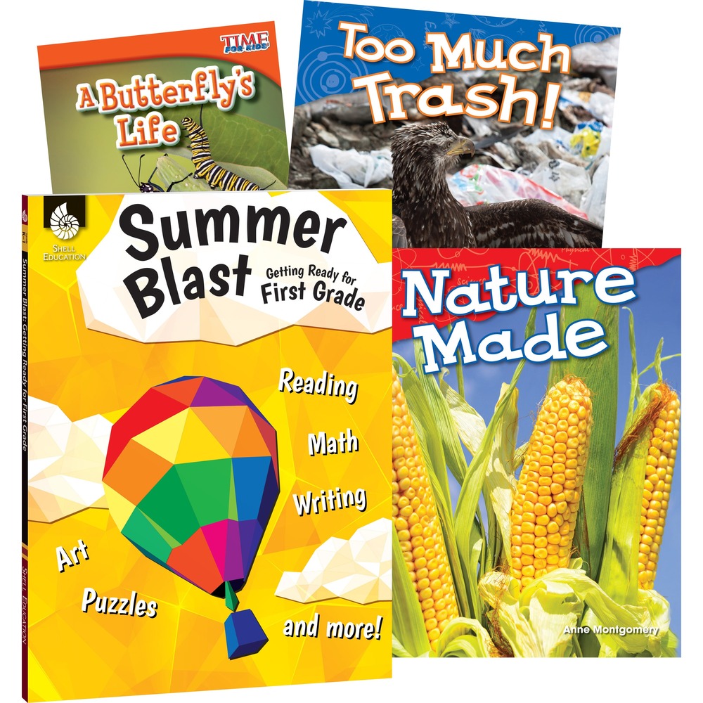 SHL51677 - Book set features science-focused readers and activity sheets to help young learners reinforce and develop important skills. Daily practice sheets cover a variety of topics and include age-appropriate activities that are aligned to national and state standards. The enclosed, individual readers discuss scientific concepts in a fun way. Text features, such as bold print, captions, index and a glossary, increase comprehension. Book set with digital resources includes A Butterfly's Life, Nature Made, Too Much Trash!, and Getting Ready for First Grade.
