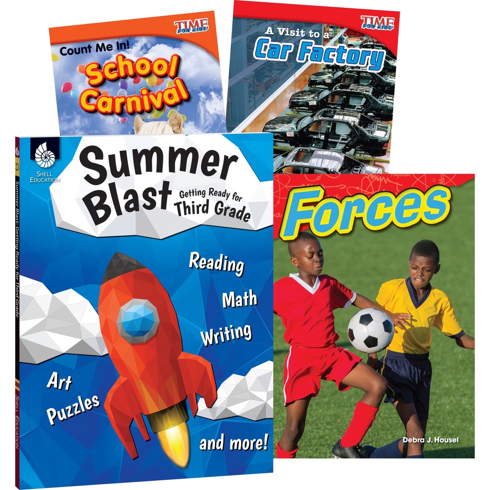SHL51673 - STEM book set features educational readers and activity sheets to help young learners reinforce and develop important skills. The bundle comes with daily practice sheets that cover science, technology, engineering and math topics. Diverse activities are aligned to national and state standards. Individual readers discuss concepts in a fun way to keep children engaged. Text features, such as bold print, captions, index and a glossary, increase comprehension. Book set with digital resources includes A Visit to a Car Factory, Count Me In! School Carnival, Forces, and Getting Ready for Third Grade.