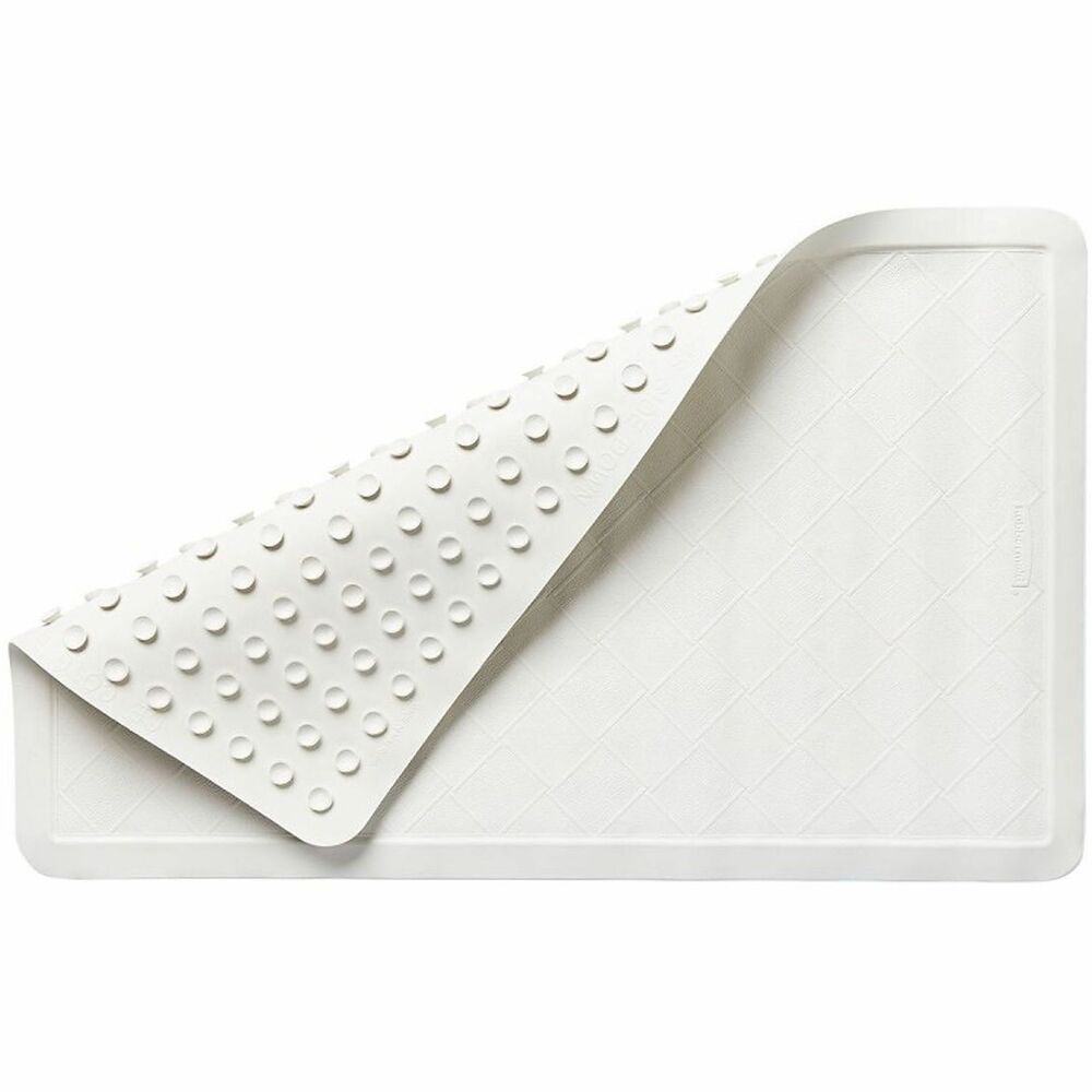 RCP1982724 - Set this durable mat in your shower or tub to prevent slips and falls while bathing. The mat is made of rubber with a textured surface, and the antifatigue design means you can take a long, hot shower without stress on your feet.