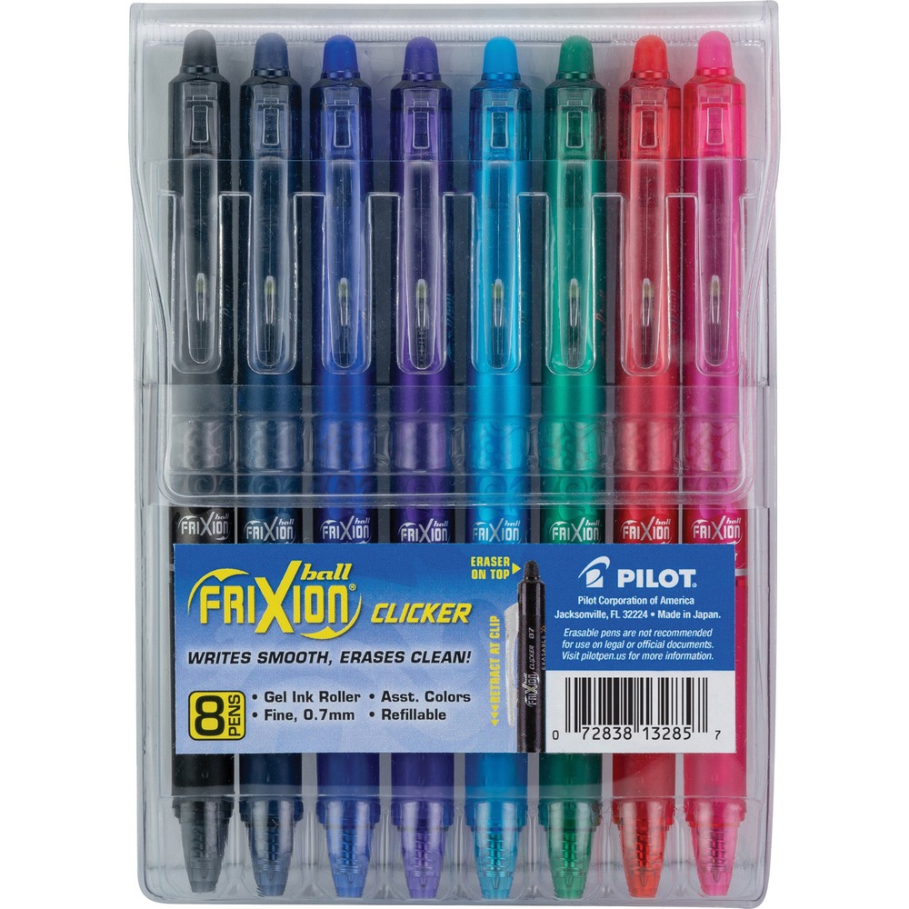 PIL13285 - Unleash your creativity without fear of mistakes. Pilot FriXion Clicker is America's first retractable, erasable gel ink pen that allows you to write, erase and rewrite repeatedly without damaging documents. FriXion's unique thermo-sensitive ink is formulated to deliver both vibrant color and smooth writing. Pens are great for editing, list making, scheduling and so much more. Now, your writing can be stress- free and mistake-free.