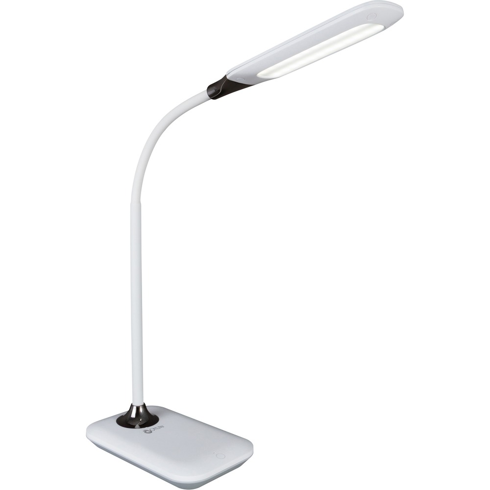OTTSCD0500S - OttLite brings the eyestrain-reducing power of ClearSun LED technology together with the sanitizing power of Visible Light Disinfection to provide the ultimate healthy light. Simply turn on this Enhance LED Desk Lamp to begin sanitizing your space against potentially harmful bacteria, mold and fungi. Use touch controls to adjust multiple brightness settings. Flexible silicone neck places the light where needed. Plastic lamp adjusts in heights from 11.75" to 21". Built-in USB charging port keeps your devices charged. Desk lamp also features a high-gloss head and base with chrome accents. Base size is 4" x 6.625". Shade measures 2.13" x 6.98".