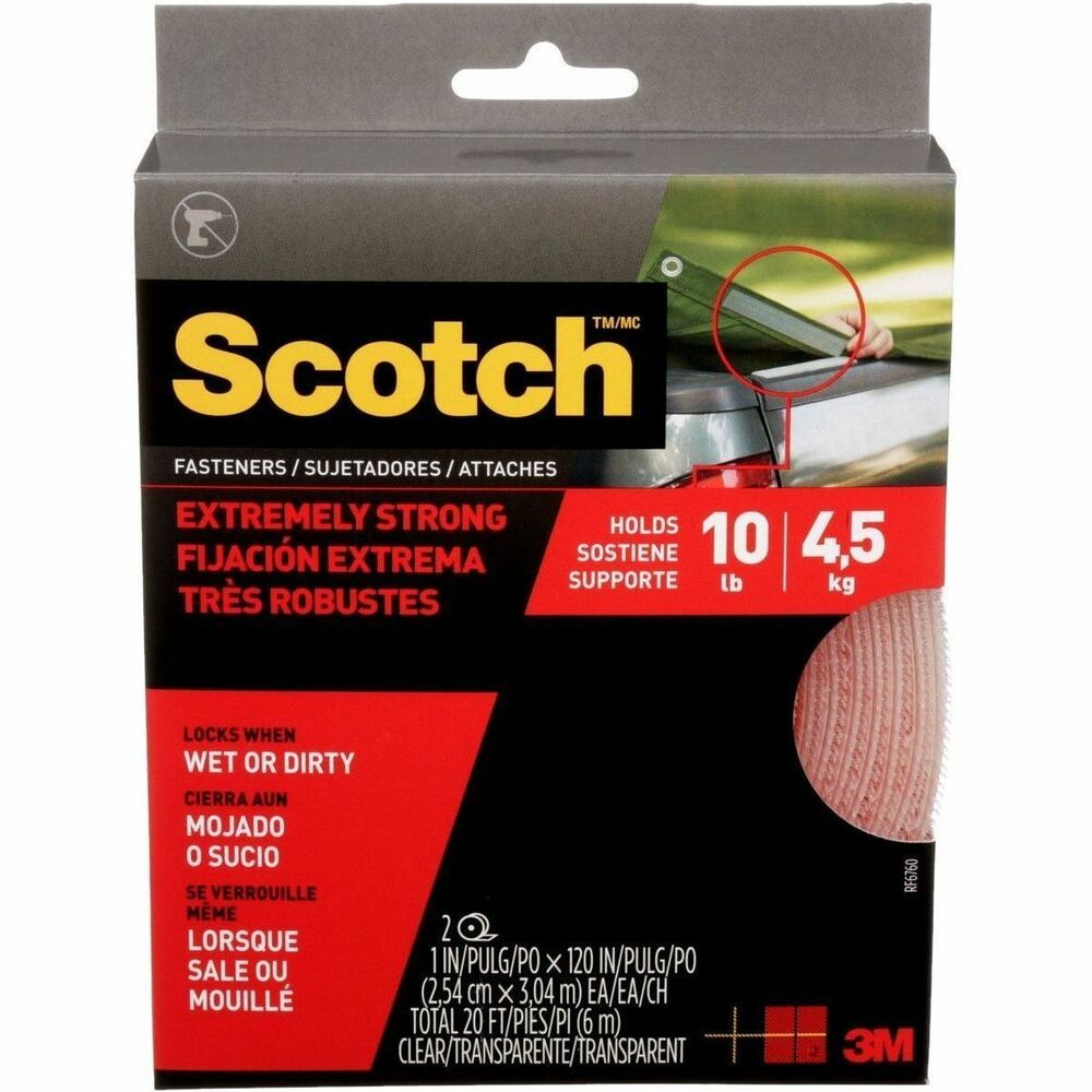 MMMRF6760 - Scotch Extreme Fasteners work great on multiple surfaces indoors and outdoors. They can be used to hold down tarps outdoors, hang outdoor decor on siding and fences, or mount metal signs. They can also be used to hang indoor decor and assist in organizational and art projects. Heavy-duty, UV-resistant, reclosable fastener stays attached even when wet or dirty. It holds up to 10 lb. with 1" per 2 lb. and lasts for 1,000 closures. It is quick and easy to use. You'll hear an audible snap to indicate closure.