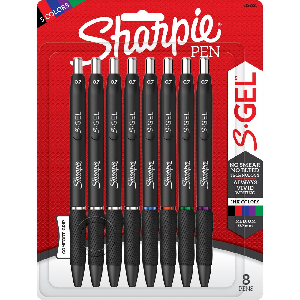 SAN2126231 - The power of Sharpie comes in a gel pen with the Sharpie S-Gel. With no-smear, no-bleed technology and bold ink, this Sharpie pen delivers always-vivid writing. It's a high-performance gel pen with a sleek, professional look that makes it a writing instrument you won't want to loan out. Contoured rubber grip delivers comfortable writing during any task. Sharpie S-Gel offers a smooth writing experience perfect for homes, schools or offices. More from the Manufacturer