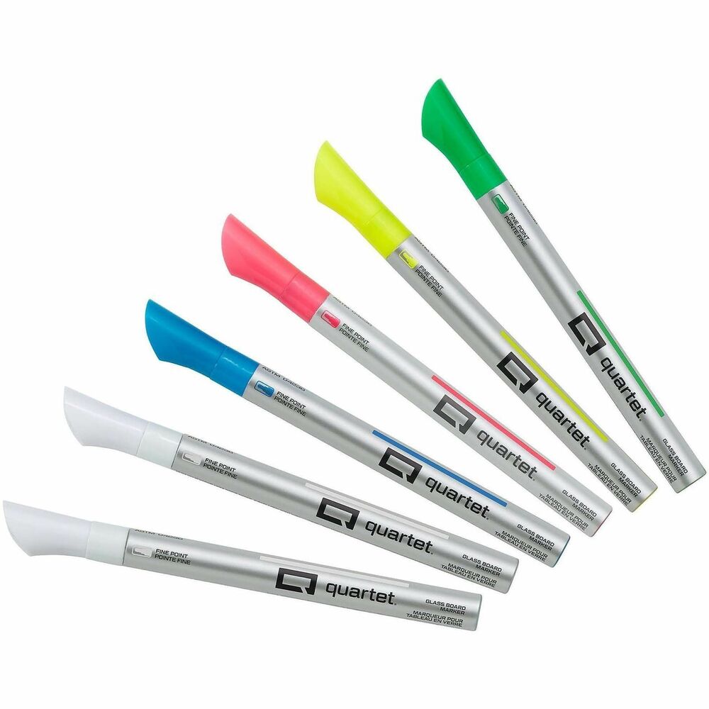 QRT79558Q - Markers feature bright, neon ink for excellent visibility on dark-colored and black glass boards. Pump-action, free-flowing ink delivery system ensures smooth laydown for consistent results. See-through ink gauge is located on the marker barrel to prevent unexpected runout. Fine tip creates sharp, crisp lines for precise handwriting or drawing.