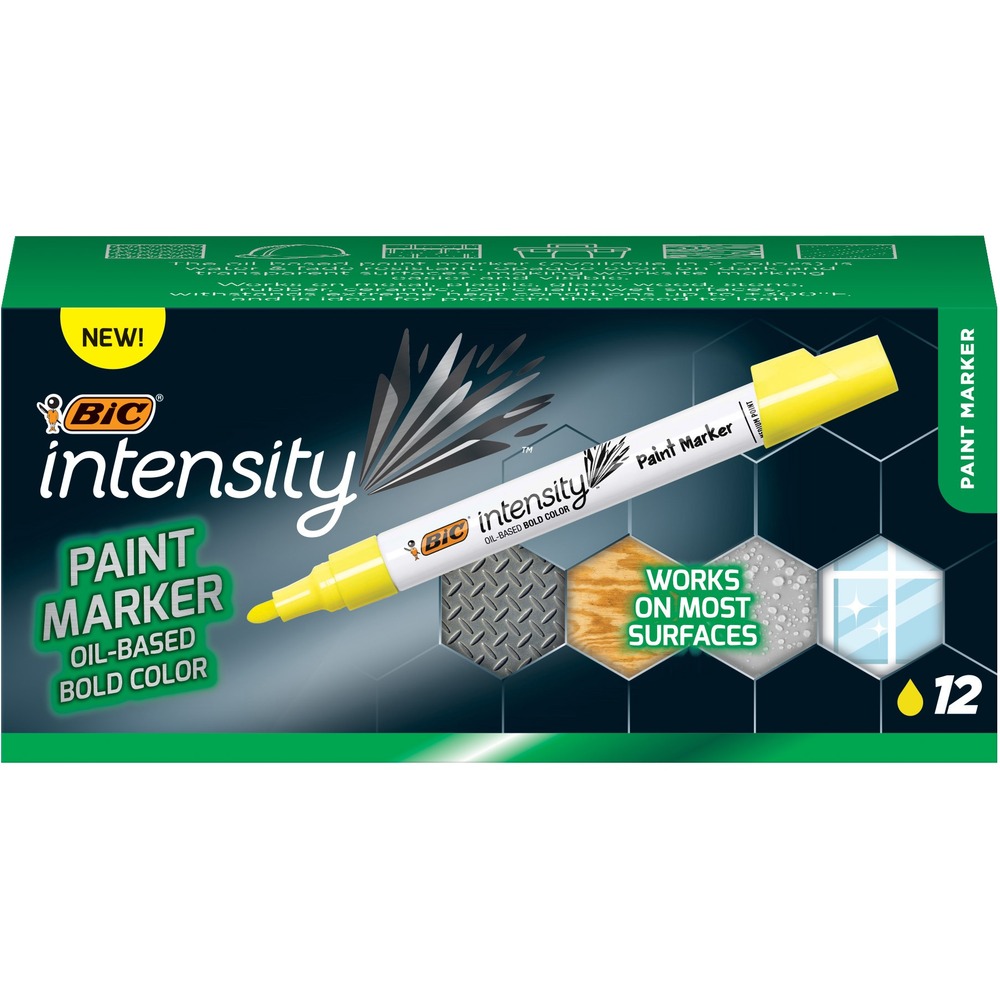 BICPMPRT11YEL - Paint markers feature a versatile ink to let you write on demanding surfaces. Permanent color is resistant to water, fading and heat for results that last. Abrasion-resistance tip helps you maintain consistent results through prolonged use. Paint markers are perfect for glass, paper, wood, clay, porcelain and more.