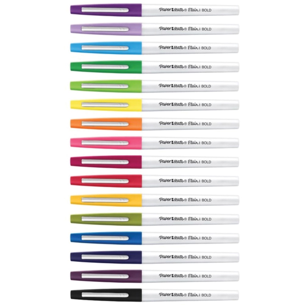 PAP2125413 - Felt tip pen features a bold point for vivid, thick lines that help your writing stand out. Smear-resistant, fade-resistant ink produces legible results that won't bleed through paper. Pocket clip secures tightly in a convenient location to ensure it stays within quick reach. Pen is perfect for doodling, coloring, journaling, writing notes and more. More from the Manufacturer