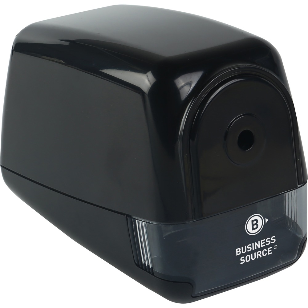 BSN02869 - Electric pencil sharpener features a powerful yet quiet helical blade that's made with strong steel to quickly produce a sharp point. Large shavings cup allows continuous sharpening with fewer trips to empty your shavings. Automatic shutoff protects the sharpener from overheating to ensure consistent performance. Pencil sharpener with an included AC adapter utilizes a contemporary design for use in any modern room. More from the Manufacturer