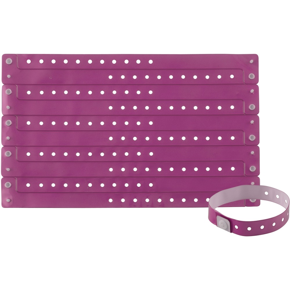 AVT97762 - Colored vinyl wristbands provide a quick, simple way to identify your guests. 11-hole design fits a wide variety of wrist sizes by simply adjusting the hole position on the wristband. Waterproof material prevents ripping or tearing when wet. Wristbands are perfect for use in large public gatherings to control admission, designate special privileges and more.