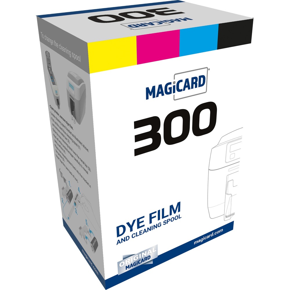SRXMC300YMCKO2 - Magicard ribbon prints a full spectrum of colors by combining yellow, magenta and cyan panels and using varying degrees of heat. The K panel is a black resin panel, typically used for printing text and bar codes, and the O panel is a thin, clear protective overlay. YMCKO Full-Color Ribbon yields approximately 300 prints in Magicard 300 Card Printers.
