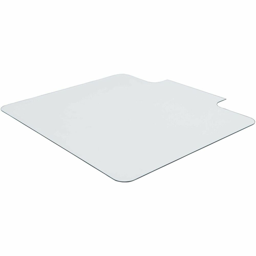 LLR82837 - Glass chairmat with a lip offers a durable surface to protect your hardwood floors and carpets. Load capacity is 1,000 lb. The 6mm tempered glass is clear so you can show off your quality flooring or impressive carpet design. Lip on the long edge measures 6" x 23". Chairmat comes with a rubber adhesive pad to prevent slipping. More from the Manufacturer