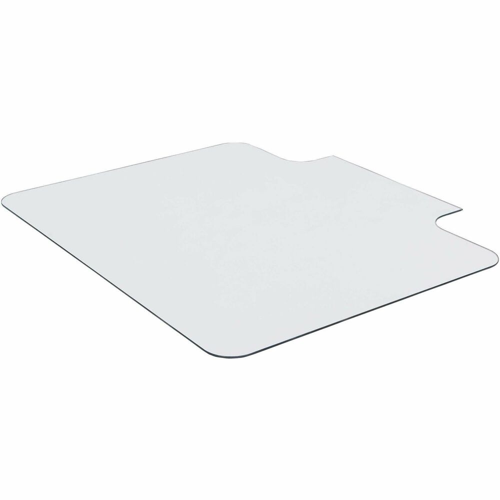 LLR82836 - Glass chairmat with a lip offers a durable surface to protect your hardwood floors and carpets. Load capacity is 1,000 lb. The 6mm tempered glass is clear so you can show off your quality flooring or impressive carpet design. Lip on the long edge measures 6" x 23". Chairmat comes with a rubber adhesive pad to prevent slipping. More from the Manufacturer