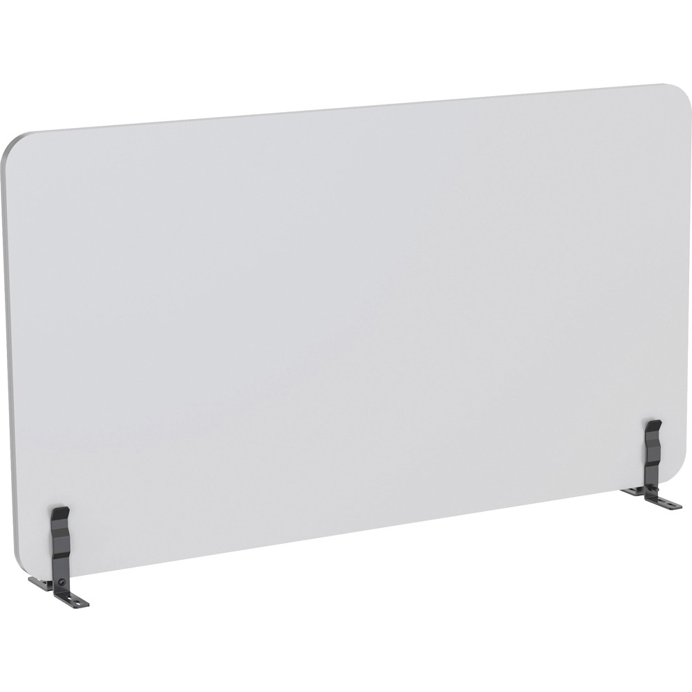 LLR25961 - Acoustic Desktop Privacy Panel helps you establish a private and sound-sheltered work sanctuary at your Lorell Double Sit-Stand workstation (base and desktop sold separately). Panel includes the mounting bracket for easy. Made of polyester fibers, this privacy panel is lightweight and soundproof. More from the Manufacturer