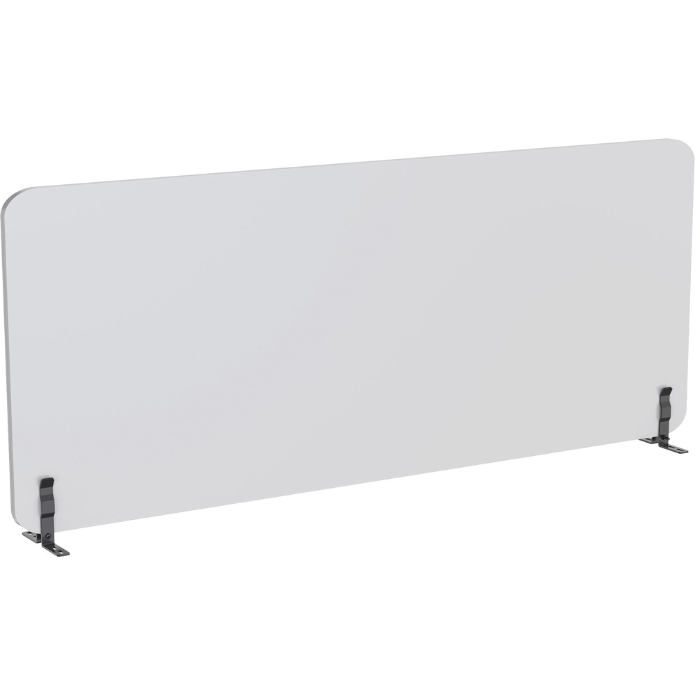 LLR25963 - Acoustic Desktop Privacy Panel helps you establish a private and sound-sheltered work sanctuary at your Lorell Double Sit-Stand workstation (base and desktop sold separately). Panel includes the mounting bracket for easy. Made of polyester fibers, this privacy panel is lightweight and soundproof. More from the Manufacturer