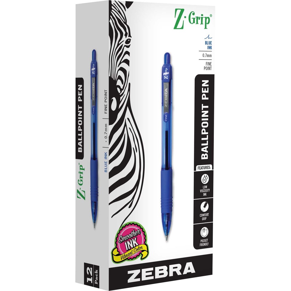 ZEB23920 - Retractable ballpoint pen with a 0.7mm point size features low-viscosity ink for a super-smooth writing experience. Latex-free, rubber grip allows you to keep a comfortable grasp on the pen through extended use to help prevent hand fatigue. Sturdy, metal pocket clip secures easily in various locations for quick storage and accessibility. More from the ManufacturerRebate: $15 Gift Card w $50 Zebra Pen Purchase View Rebate Details