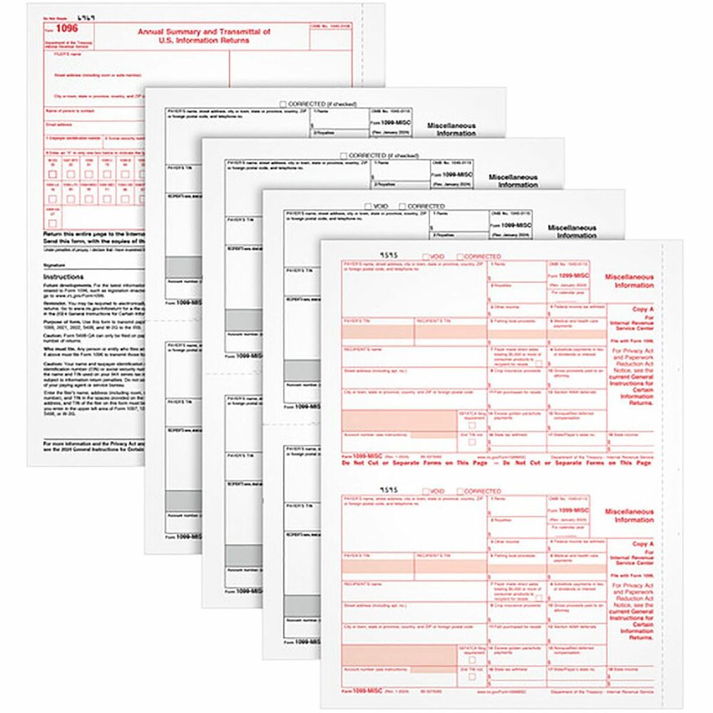 TOP22993MISC - Five-part, 1099-MISC tax forms are printed on high-quality pages to help prevent ink-bleed through for legible results. Clearly printed pages prevent reading errors to ensure accuracy of information. Tax form pack includes 50 sets of IRS-compliant forms.