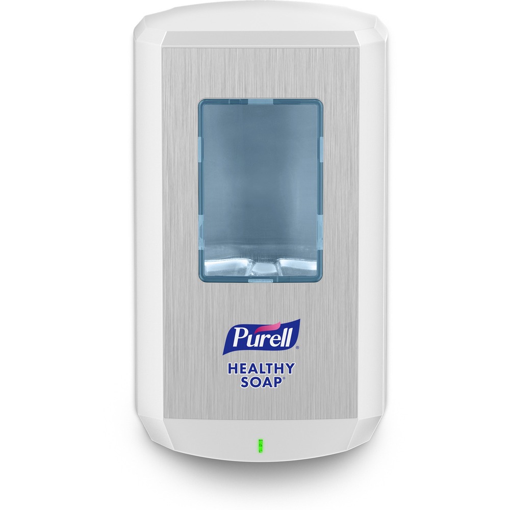 GOJ653001 - Reliable, touch-free hand soap dispenser is especially made to house and dispense PURELL Healthy Soap in 1200 ml. refills. Dispenser and formulation are calibrated to provide the optimal dose for effective hand hygiene. Large sight window makes it easy to check refill level. Fully ADA compliant dispenser features LOCK OR NOT technology so you can convert it to a locking system. PURELL CS6 Soap Dispenser is made of durable ABS plastic and mounts to wall with adhesive tape (included) or optional mounting screws (not included). Multiple hole pattern allows use of existing wall holes. Necessary mounting clearance is 8" from the bottom of the dispenser to the surface. More from the Manufacturer