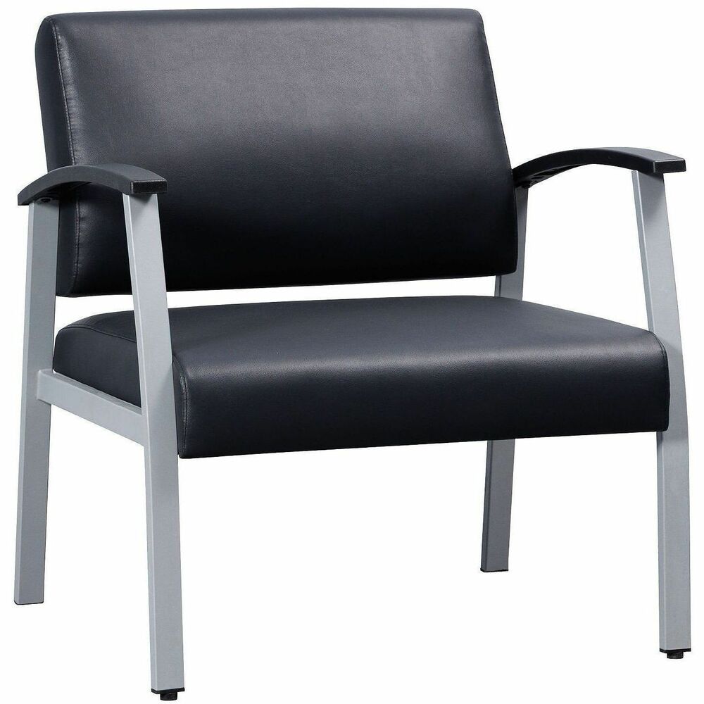 LLR67001 - This large guest chair is specially designed for healthcare facilities. Thick seat and back cushions are upholstered in healthcare-grade, antimicrobial vinyl so the chair lasts longer and it's easier to clean. Arms are padded with matching polyurethane pads for comfort. Big and Tall Healthcare Guest Chair also features a steel frame powder-coated in silver and is equipped with adjustable glides on the four-leg base to enhance stability and protect your floor. Weight capacity is 450 lb. More from the Manufacturer