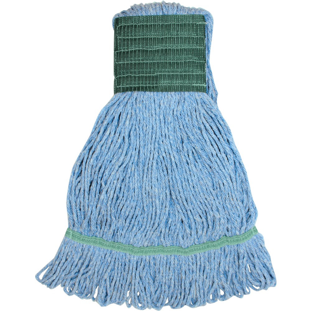 GJOMBL5B - Medium-size mophead with a wide headband is ideal for general cleaning and disinfecting. Synthetic blend fibers (rayon and cotton) absorb six to seven times their weight. Mop offers a limited break-in period so you can start mopping sooner. Looped ends provide greater durability and launderability. Wide headband allows added launderability and use with all handle styles. 5" mesh headband with "S" zig-zag stitch pattern provides a more durable headband.