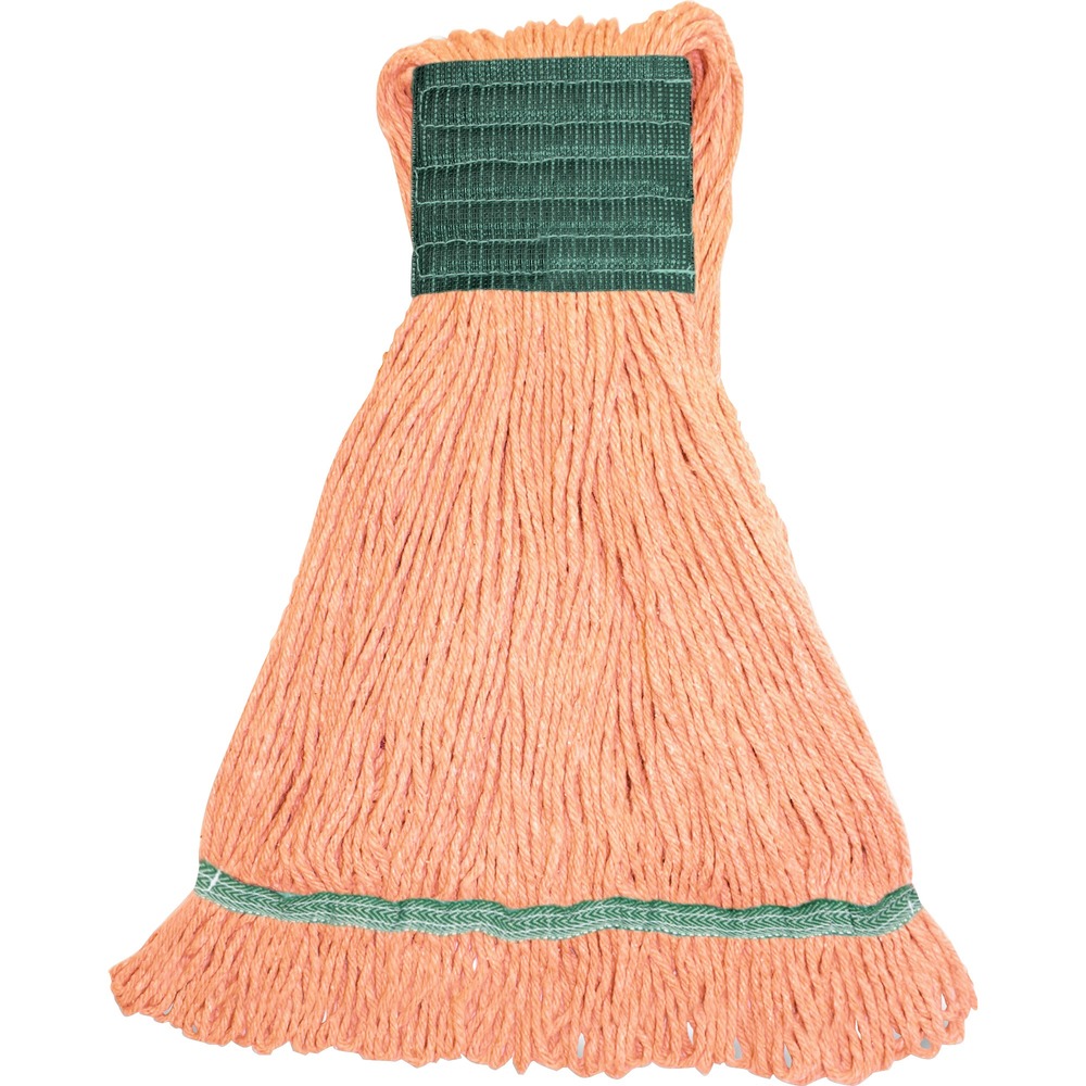 GJOMOR5B - Medium-size mophead with a wide headband is ideal for general cleaning and disinfecting. Synthetic blend fibers (rayon and cotton) absorb six to seven times their weight. Mop offers a limited break-in period so you can start mopping sooner. Looped ends provide greater durability and launderability. Wide headband allows added launderability and use with all handle styles. 5" mesh headband with "S" zig-zag stitch pattern provides a more durable headband.