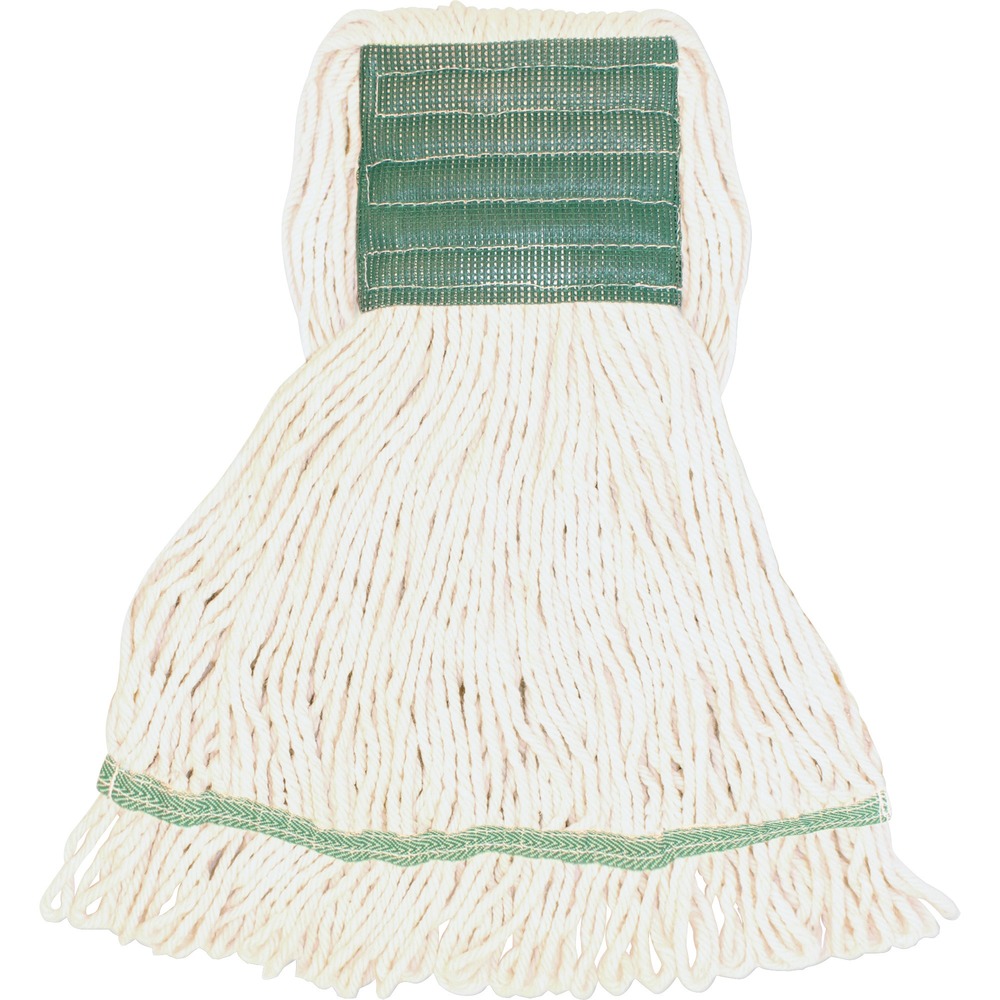 GJOMWH5B - Medium-size mophead with a wide headband is ideal for general cleaning and disinfecting. Synthetic blend fibers (rayon and cotton) absorb six to seven times their weight. Mop offers a limited break-in period so you can start mopping sooner. Looped ends provide greater durability and launderability. Wide headband allows added launderability and use with all handle styles. 5" mesh headband with "S" zig-zag stitch pattern provides a more durable headband.