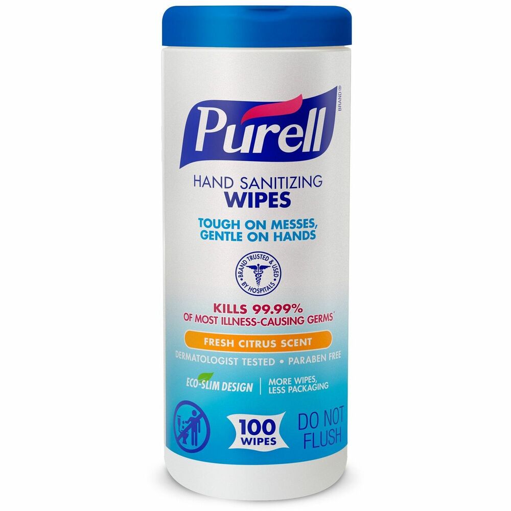 PURELL® Sanitizing Wipes - Fresh Citrus - White - 100/Tub - 1 Each