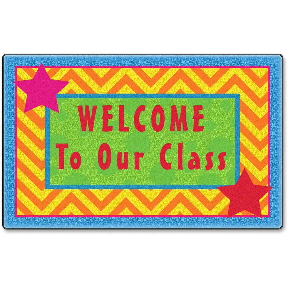 FCICE33208W - Welcome mat cheerfully greets each student as they walk into your classroom. Antimicrobial treatment helps you maintain a germ-free environment by guarding against odor, mildew and mold. High-quality print is manufactured at 625 dpi for crisp, detailed images with excellent definition and clarity. Scotchgard Protector resists heavy soils so you can more effectively clean the rug after spills and accidents. Mat coordinates with Flagship Silly Seating Classroom rugs (not included).