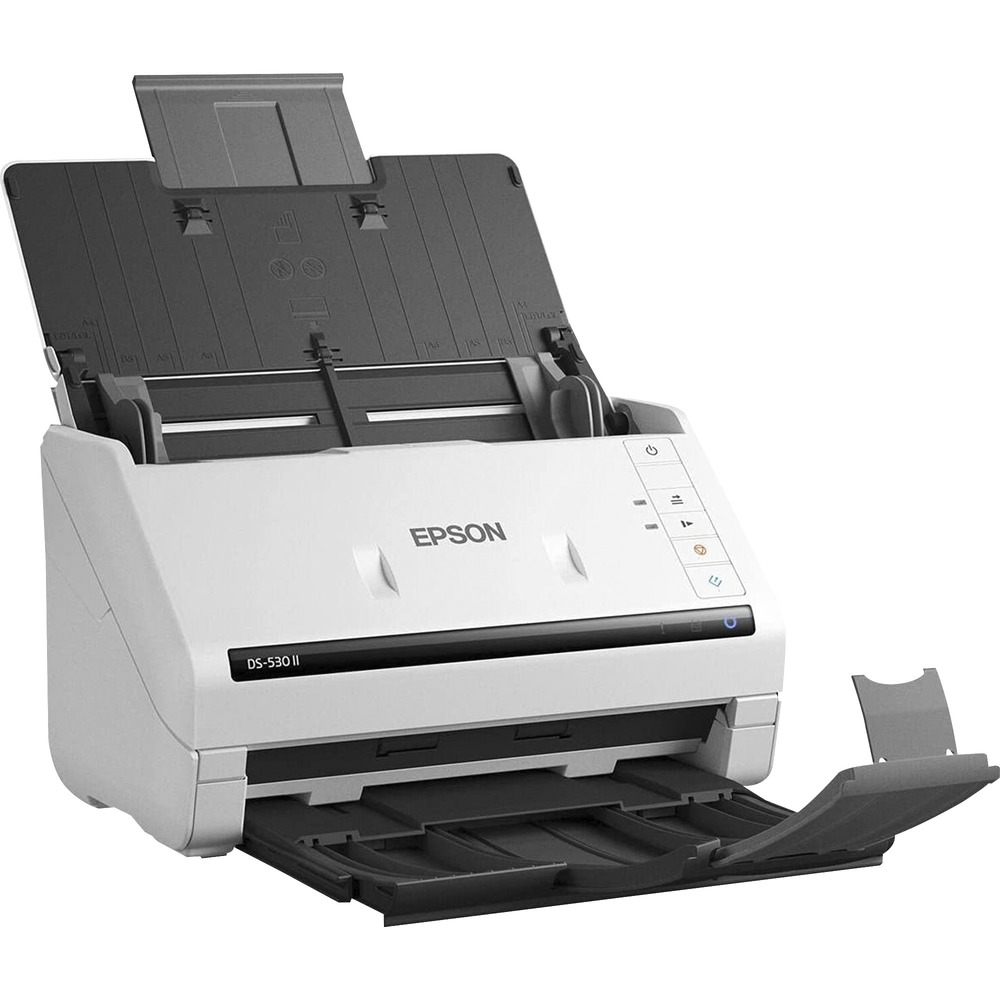EPSB11B261202 - With a fast, efficient performance, the DS-530 II Color Duplex Document Scanner offers a smart choice for business document management. Featuring speeds up to 35 pages per minute/70 images per minute, this powerful, compact performer offers a peak daily duty cycle of up to 4,000 sheets and includes TWAIN and ISIS drivers for seamless integration with most document management systems. Advanced paper-feed technologies include blank page removal, auto rotation, auto cropping, Dirt Detection and Paper Protection to help enhance productivity. The 50-page Auto Document Feeder saves time. Scan to online storage accounts. You can also generate searchable PDFs and editable Office documents. OCR software is included. Versatile paper handling lets you scan stacks of business and ID cards, single sheets, extra-long pages up to 240" , and folded pages up to 11" x 17". Easily automate tasks with the included robust, Document Capture Pro software for easily creating and managing scan jobs.